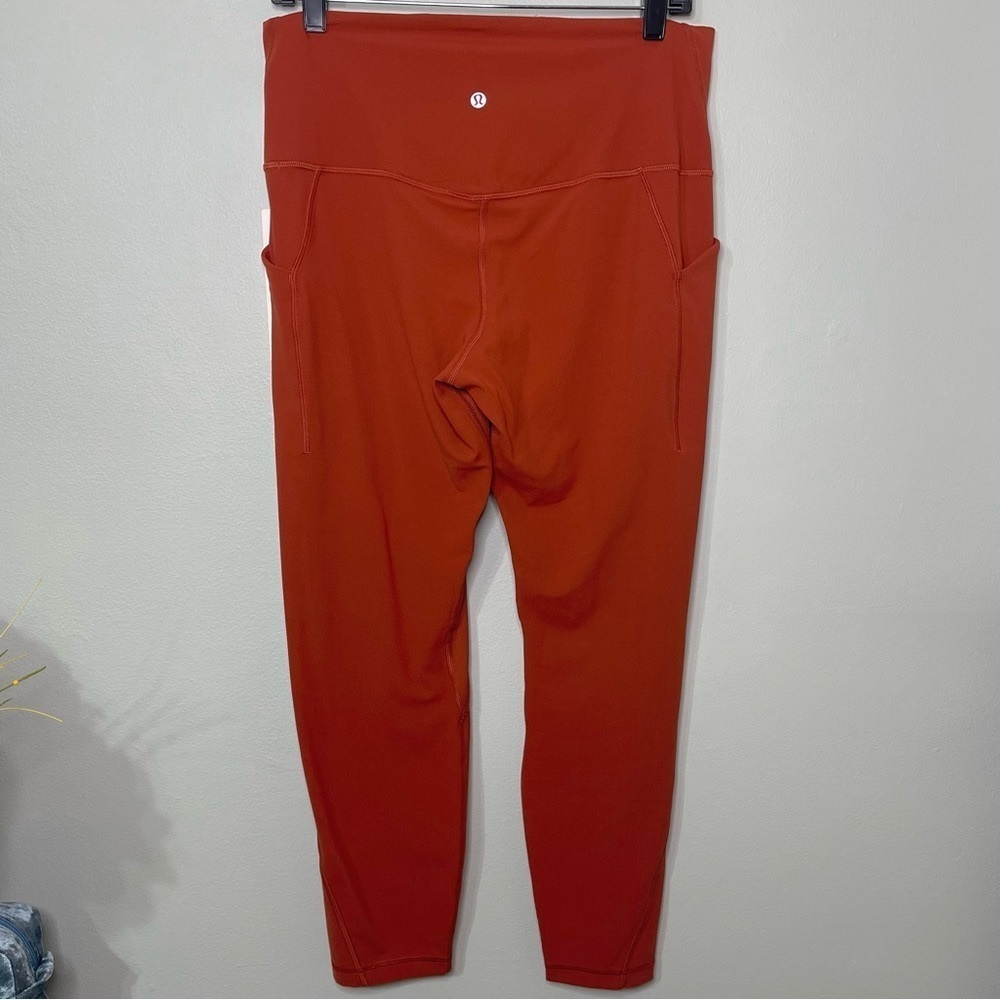 Lululemon Align High Rise Pants Leggings with Pockets Cayenne Orange 12 14 NWT - Picture 5 of 12